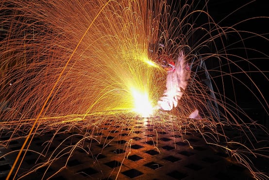 a person during welding process